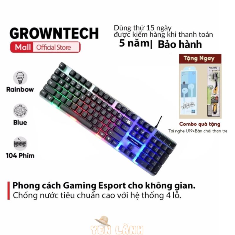 Bàn phím giả cơ máy tính DY-707 gaming led 7 màu có dây chống nước chơi game LMHT đột kích PUBG hàng chính hãng