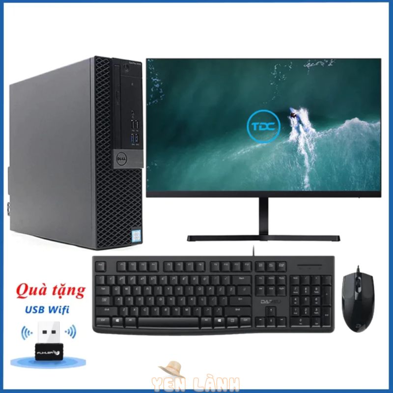 Bộ Máy Tính Dell Để Bàn Core i5 6500 Ram 8GB Ổ Cứng SSD 256GB + Màn Hình Xiaomi 24 inch Tặng Kèm Bộ Bàn Phím Chuột Dareu