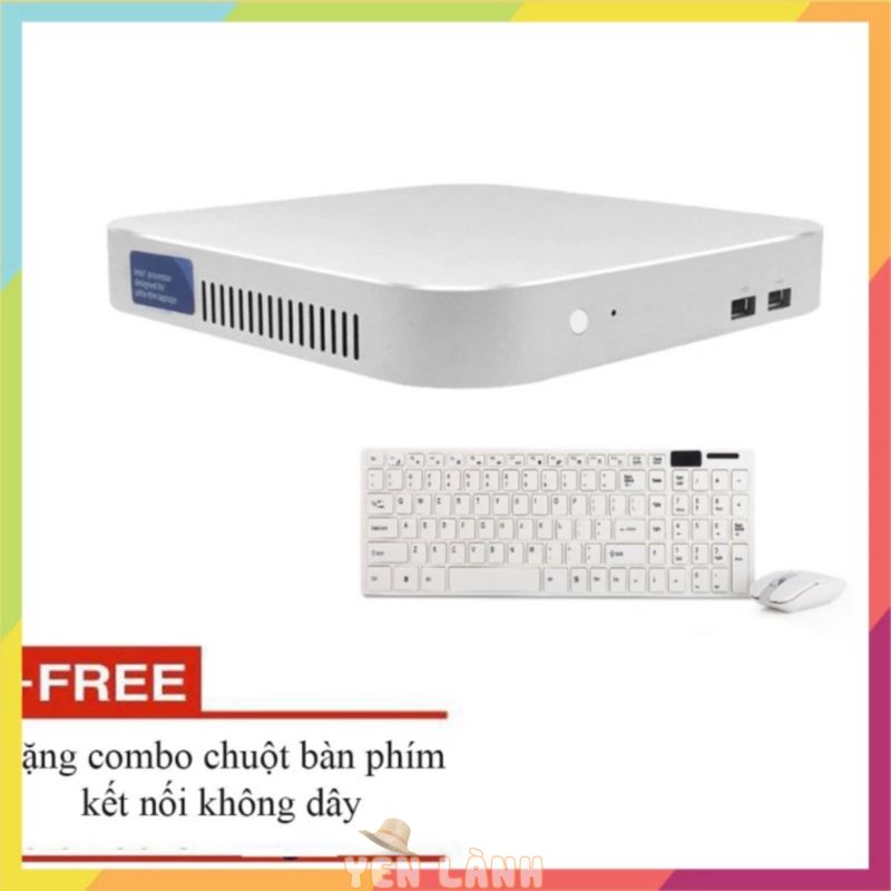 (Chính Hãng) Máy tính bàn nhỏ gọn CPU INTEL I3 4010U 1.7Gb Ram 4G, SSD 120Gb tặng combo phím chuột không dây  –