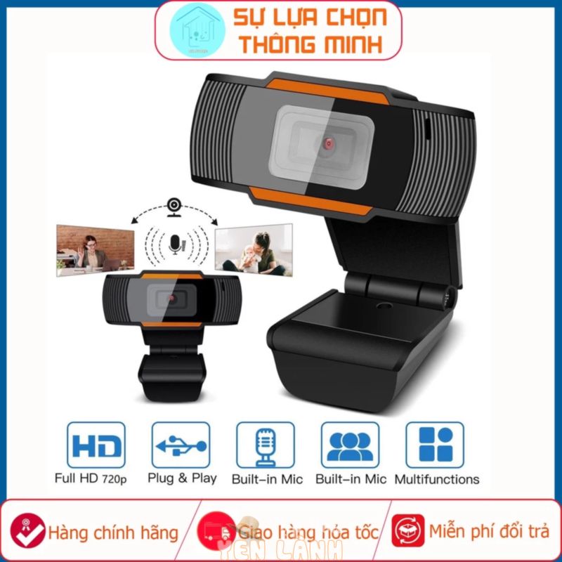 Camera Máy Tính Để Bàn Có Mic Full HD 720P –  Dùng PC, Laptop Học Online, Livestream – Kết Nối USB 2.0 – Độ Nét Cao