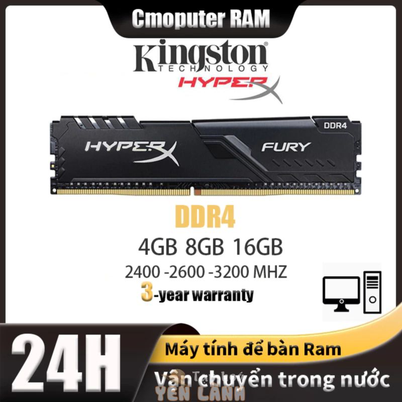 (địa phương)Máy tính để bàn PC DDR4 4GB 8GB 16GB Kingston Hyperx 2400 2666 3200MHz RAM máy tính để bàn DDR4 1.2V