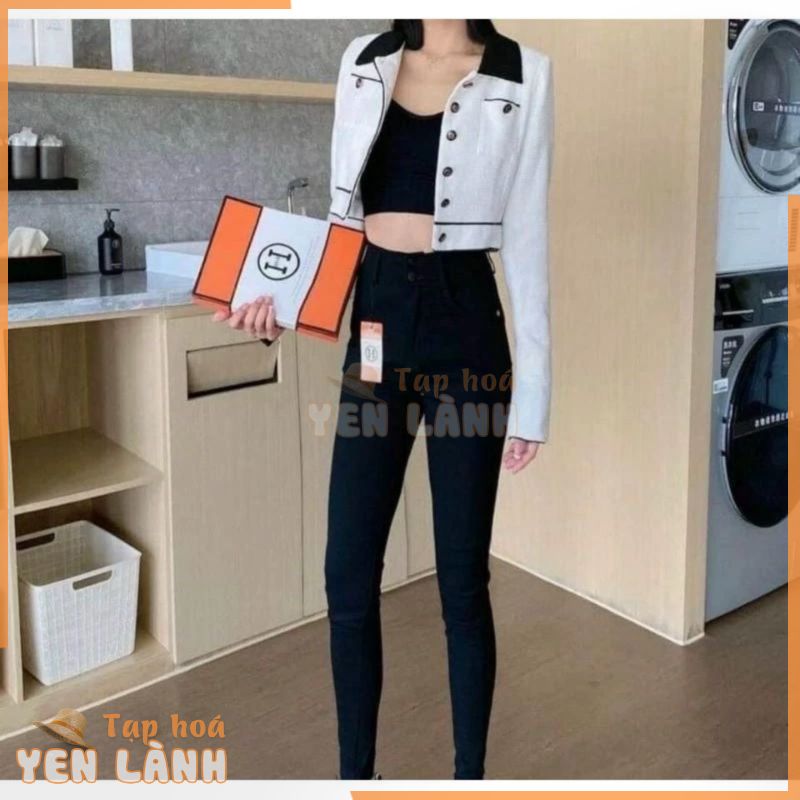 Quần Legging Nữ Cạp Cao Gen Bụng Hai Khuy Khóa Trước Túi Ốp Sau Hộp Chữ H Chất Vải Umi Hàn Loại Đẹp Siêu Co Giãn