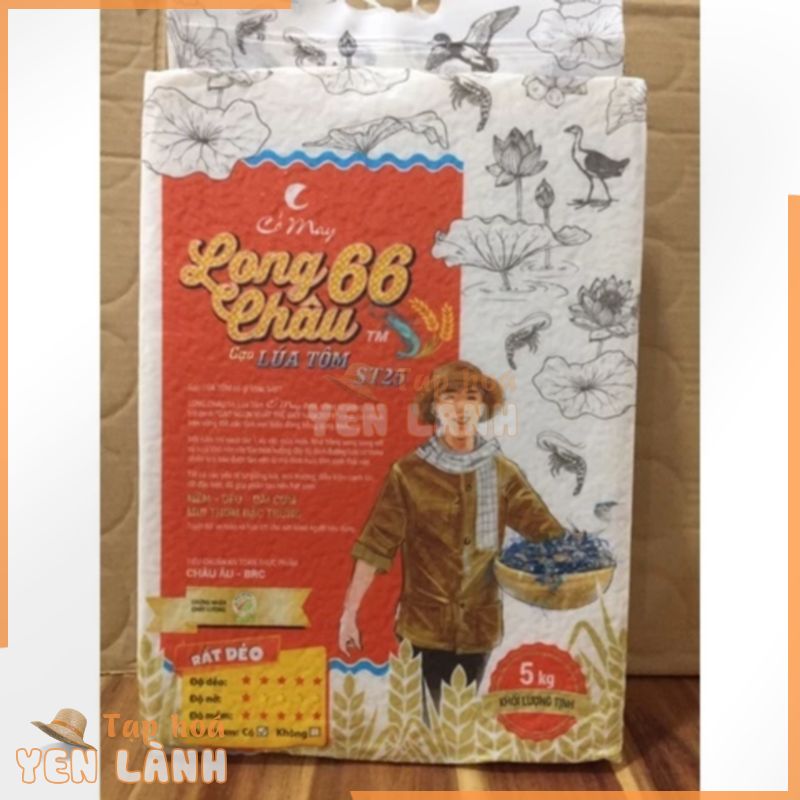 Gạo Long Châu 66 Lúa Tôm – Gạo ST25 – ( Gạo Lúa Tôm ) – Gạo Thơm Mềm Dẻo Dai Cơm – Túi 5Kg