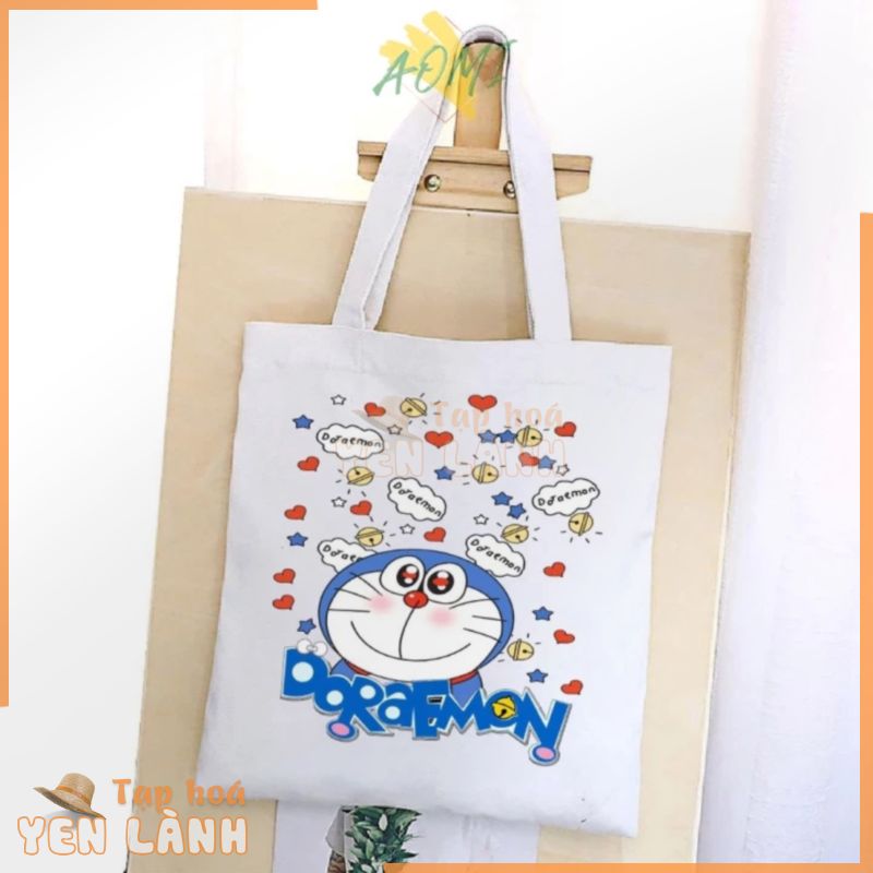 [Nhiều mẫu Đẹp] TÚI VẢI MEO MAY ĐORA ĐEO VAI TOTE CANVAS BAG CÓ KHÓA KÉO SIZE LỚN 33x38cm PHONG CÁCH CÁ TÍNH HOT TREND A