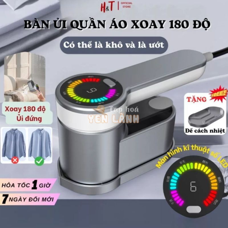 Bàn là hơi nước cầm tay, máy ủi quần áo thích hợp nhiều loại vải, màn hình LED, nhỏ gọn có thể mang đi du lịch