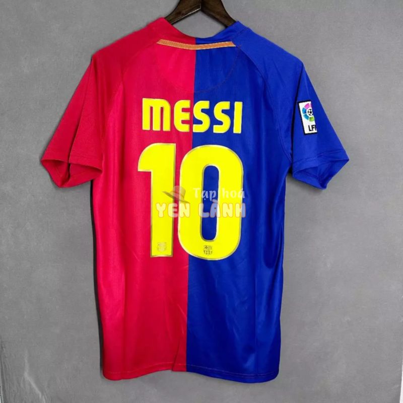 0809 jersey Barcelona sân nhà MESSI XAVI HENRY League Cổ điển chất lượng hàng đầu phiên bản Thái Lan cổ điển dáng rộng thông gió nhanh khô Áo thun ngắn tay thể thao