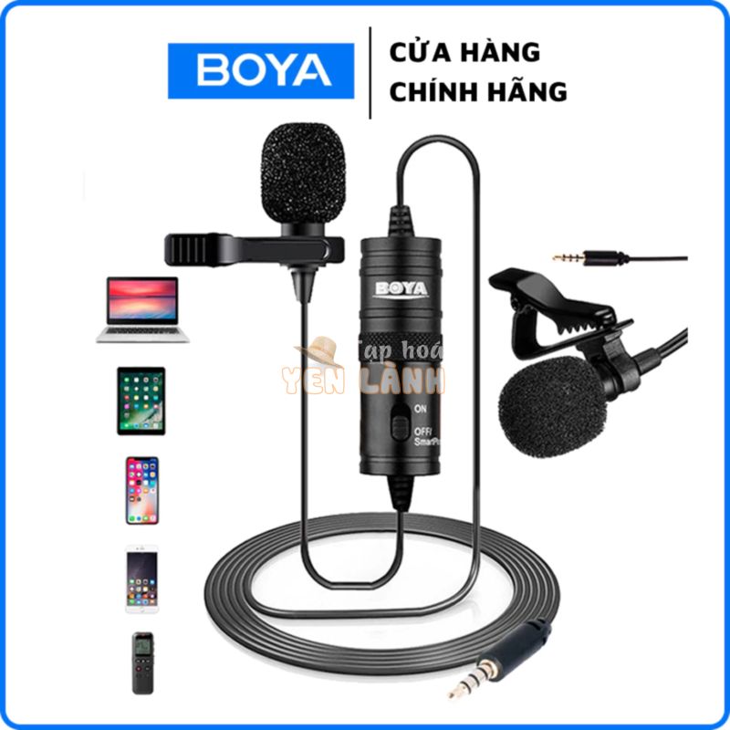 BOYA BY-M1 – Mic Thu Âm Cài Áo Cổng 3.5mm TRRS | Hàng Chính Hãng