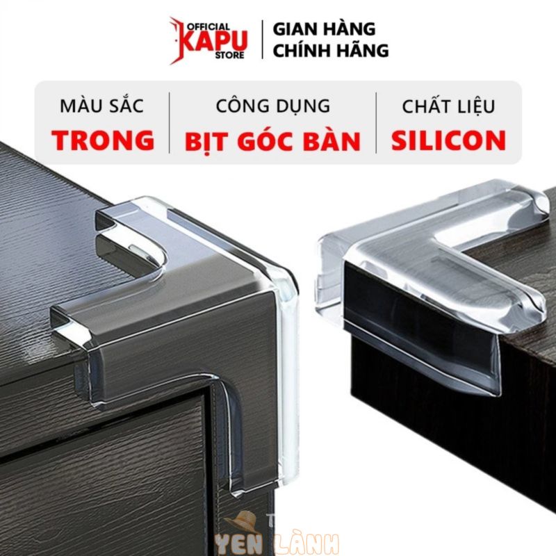 Miếng Bịt Góc Bàn Trong Suốt Silicon An Toàn Cho Bé – Phụ Kiện Cửa Kapu