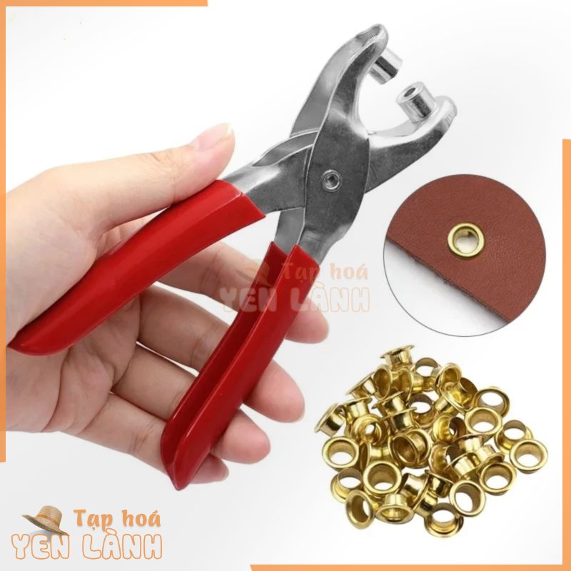 1 Bộ Miếng Dán Cố Định Vải Da Dây Giày Lỗ Đấm Kìm Máy May Túi Dụng Cụ Hộ Gia Đình Kìm Giữ Đinh Tán Snap