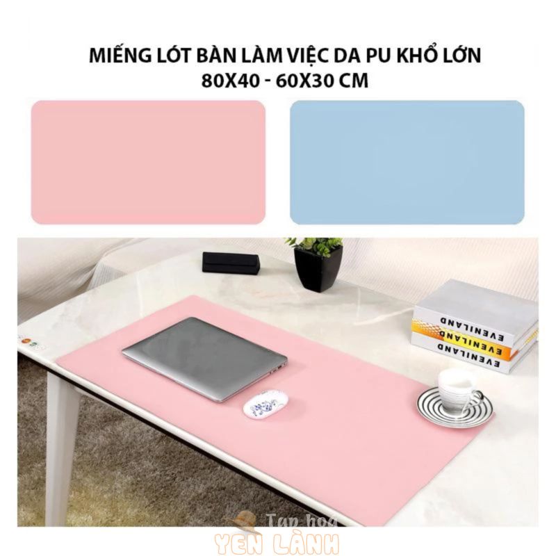 Miếng Lót Bàn Làm Việc, Lót Bàn Phím Da PU Khổ Lớn 80×40/ 60×30 cm, Chống Bẩn, Chống Thấm, Dùng Được Cả 2 Mặt