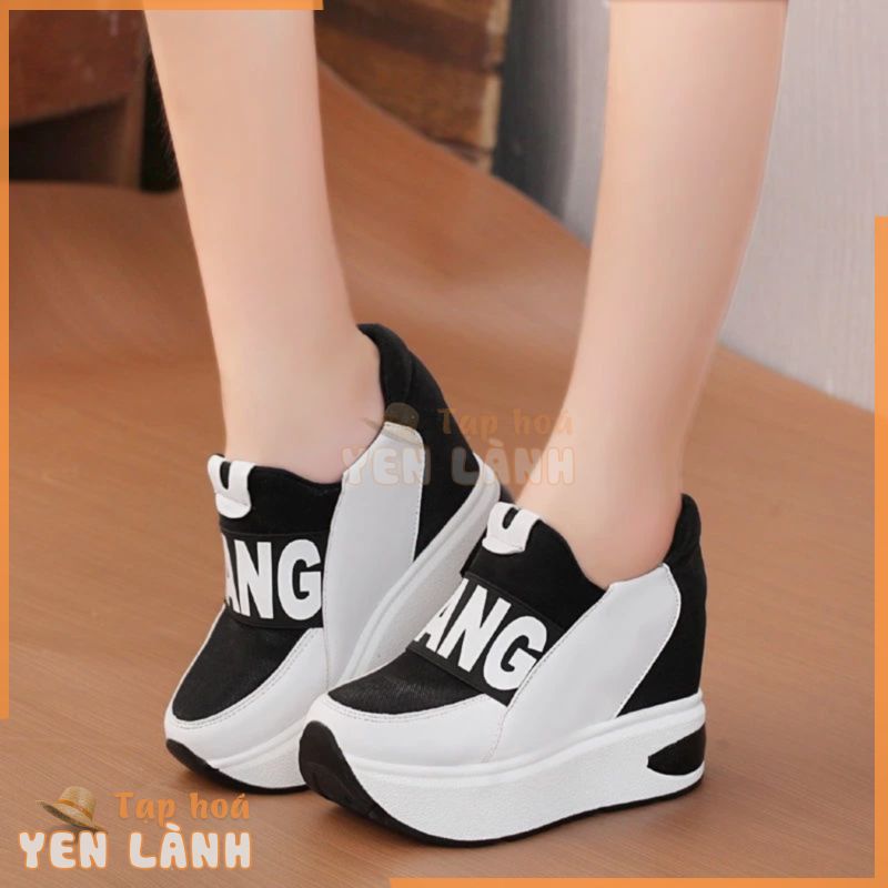 【đế giày cao 4.5cm + miếng lót độn 5cm】giày sneaker nữ 2022 giày thể thao tăng chiều cao