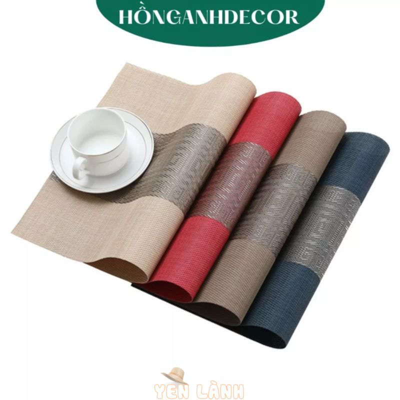 Tấm Lót Bàn Ăn Miếng Lót Bàn Ăn Placemat PVC Cao Cấp Chống Thấm Dầu Chống Bám Bẩn Gia Đình Nhà Hàng Khách Sạn