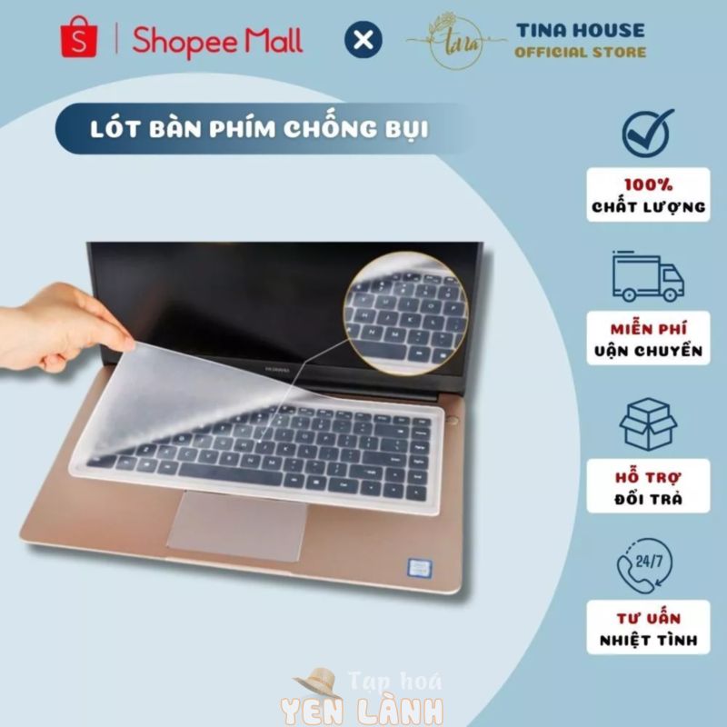 Miếng Lót Bàn Phím Silicon Che Phủ Bụi, Chống Nước Bảo Vệ Bàn Phím Laptop 13-17 Inch – Miếng Phủ Bàn Phím Laptop Silicon