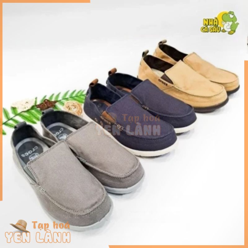 Giày crocs walu nam chính hãng, giày lười crocs canvas men đi bộ êm chân, miếng lót tháo rời made in Vietnam Crocshouse