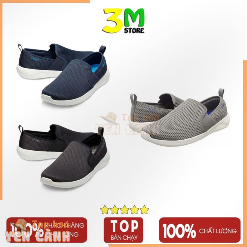 Giày nam Slipon Mesh CR thể thao, chất liệu vải mềm, thời trang công sở, đi chơi dã ngoại, mix quần jean, khaki