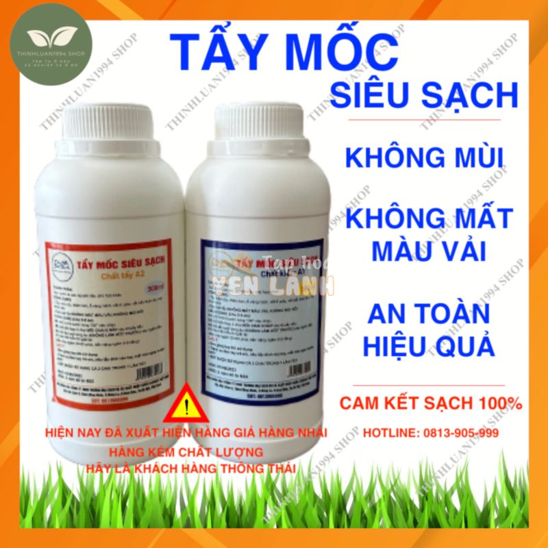 Tẩy mốc quần áo MÀU, Áo Trắng ( KHÔNG MÙI HÔI )