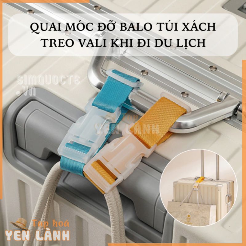 Dây đỡ vali nhiều màu Quai treo Móc đỡ balo túi xách vào Vali chắc chắn tiện dụng dùng đi du lịch