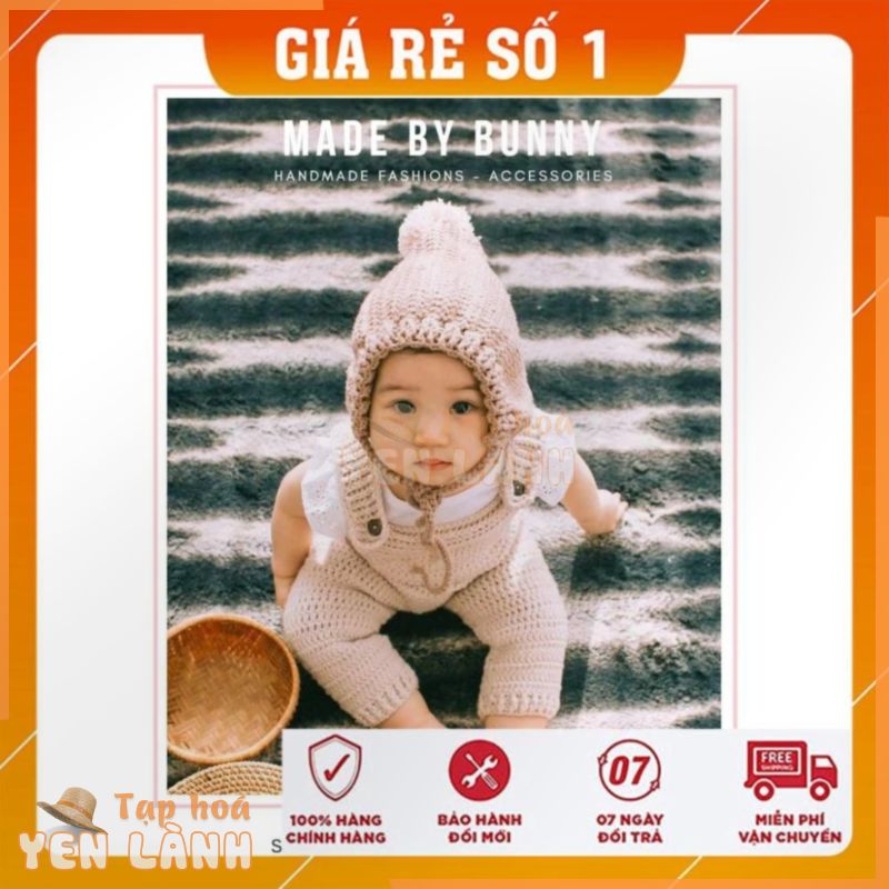 [Xả Hàng] Mũ móc thủ công – Quà Tặng Cho Bé – Winter hat – Made By Bunny – Giầy Trẻ em sơ sinh