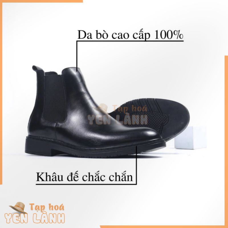 Giày Chelsea Boots Classic Da Cao Cấp Đế Cao Su Kếp mũi tròn Da bò cao cấp nhập khẩu, Mộc Store bảo hành da 1 năm