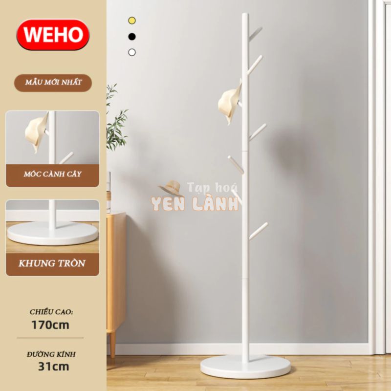 Cây treo quần áo đứng inox đa năng đế ceramic WEHO cao 1m7, móc treo hình trụ – Cây móc đứng treo dùng decor homestay