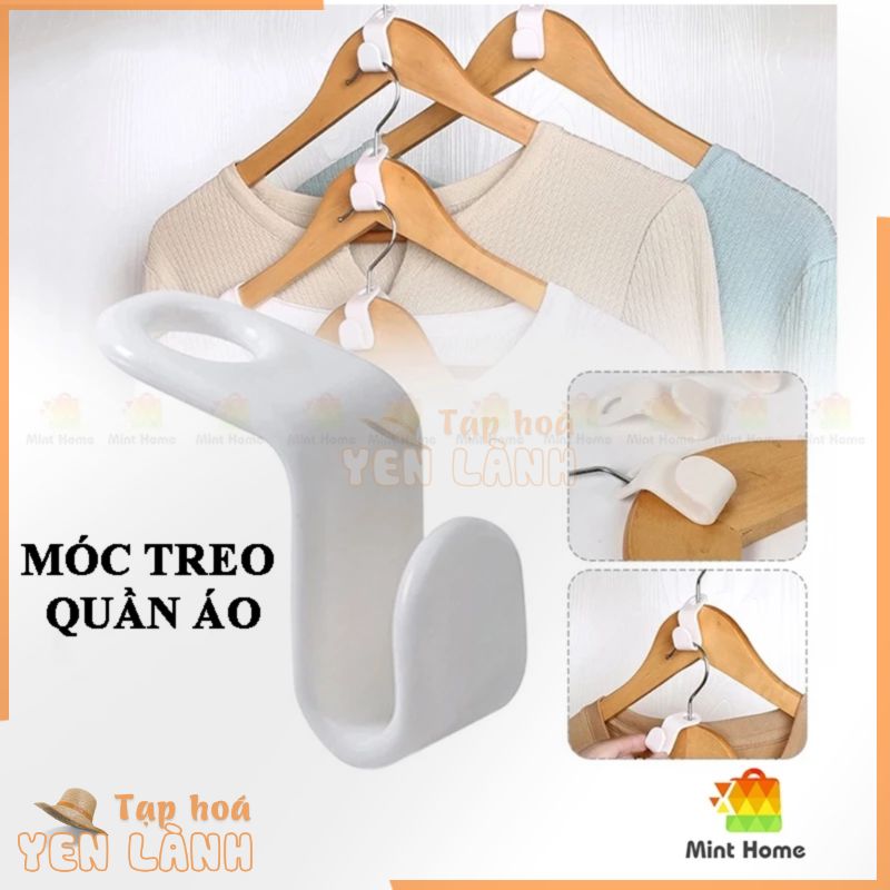 Móc nhựa treo mắc quần áo thông minh Phụ kiện nối xếp gọn túi xách tiết kiệm không gian diện tích tủ