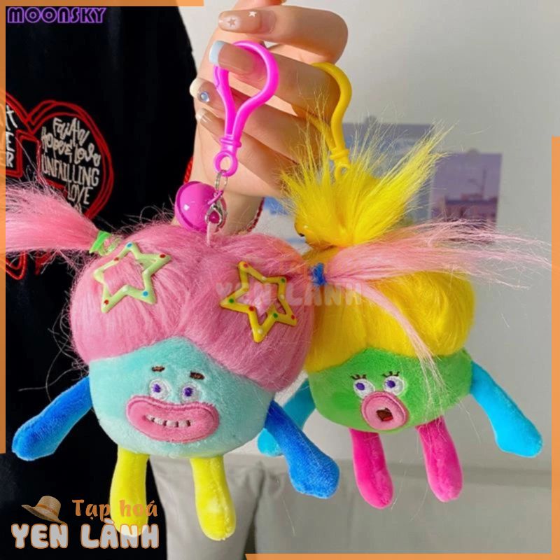 có Sẵn 11cm móc khóa vui nhộn dễ thương Dễ Thương Ngộ Nghĩnh Đáng Yêu Doll fluffy sang trọng móc khóa búp bê phụ nữ túi cô gái chìa khóa ô tô vòng chìa khóa quà tặng trang trí quyến rũ