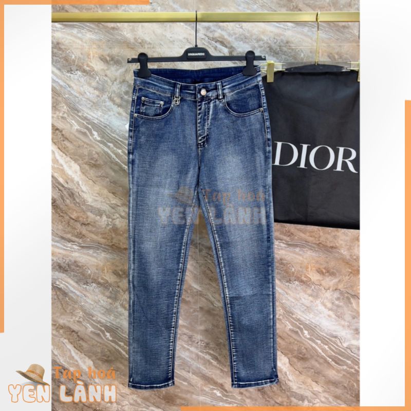 [ Sale Off 35% ] Quần Jean Dior trơn móc tag bạc dập vân monogram túi sau LA 1-1 on web