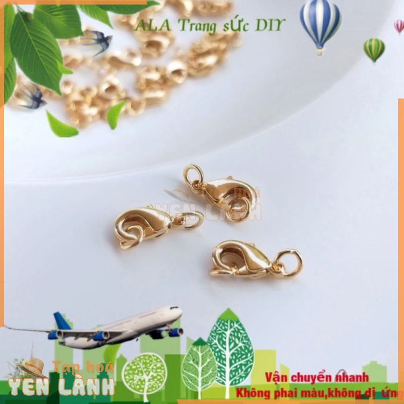 Trang sức DIY phụ kiện 14K 18K mạ vàng phụ kiện màu tôm hùm clasp mùa xuân clasp vòng đeo tay kết nối clasp DIY vật liệu trang trí thủ công