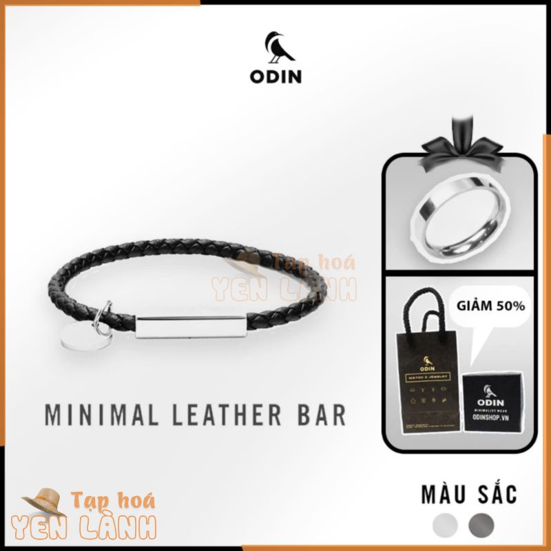 Vòng tay da ODIN – Minimal Leather Bar khóa nam châm – Mua kèm deal sốc – Gif Box ODIN