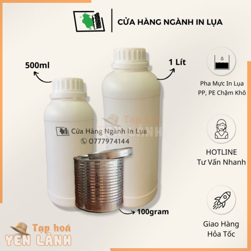 Dung môi pha mực in lụa trên nhựa PP, PE, ly nhựa trà sữa, túi nilon