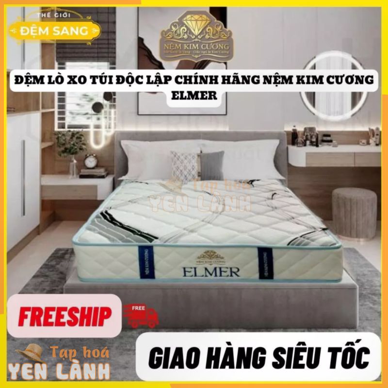 Nệm lò xo KIM CƯƠNG túi độc lập ELMER đệm cao cấp chuẩn khách sạn giá rẻ bảo hành 5 năm LX103