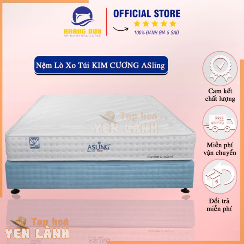 Đệm Lò Xo ĐỆM KHANG DUY – Nệm Lò Xo Túi KIM CƯƠNG ASling Cao Cấp Chuẩn Khách Sạn Sang Trọng Dày 25cm