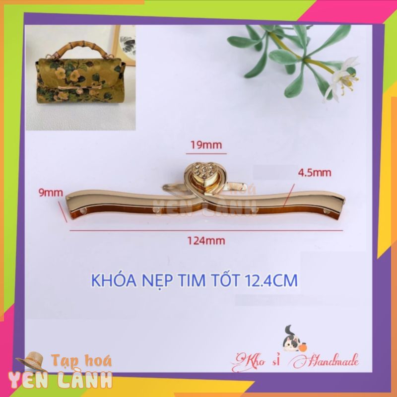 Khóa Nẹp Miệng Túi Hình Tim 12.4cm