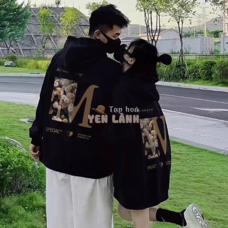 Áo hoodie local brand cặp đôi nam nữ mặc cùng người yêu nỉ bông unisex hàn quốc Nỉ Bông Đen Trắng Xám Oversize HD146 L66