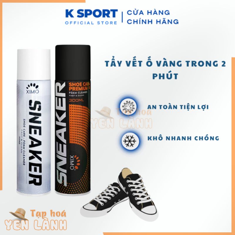 Chai xịt vệ sinh giày Sneaker, dung dịch nước lau tẩy rửa làm sạch, trắng giày ố vàng, bình sịt bộ vệ sinh giày dép