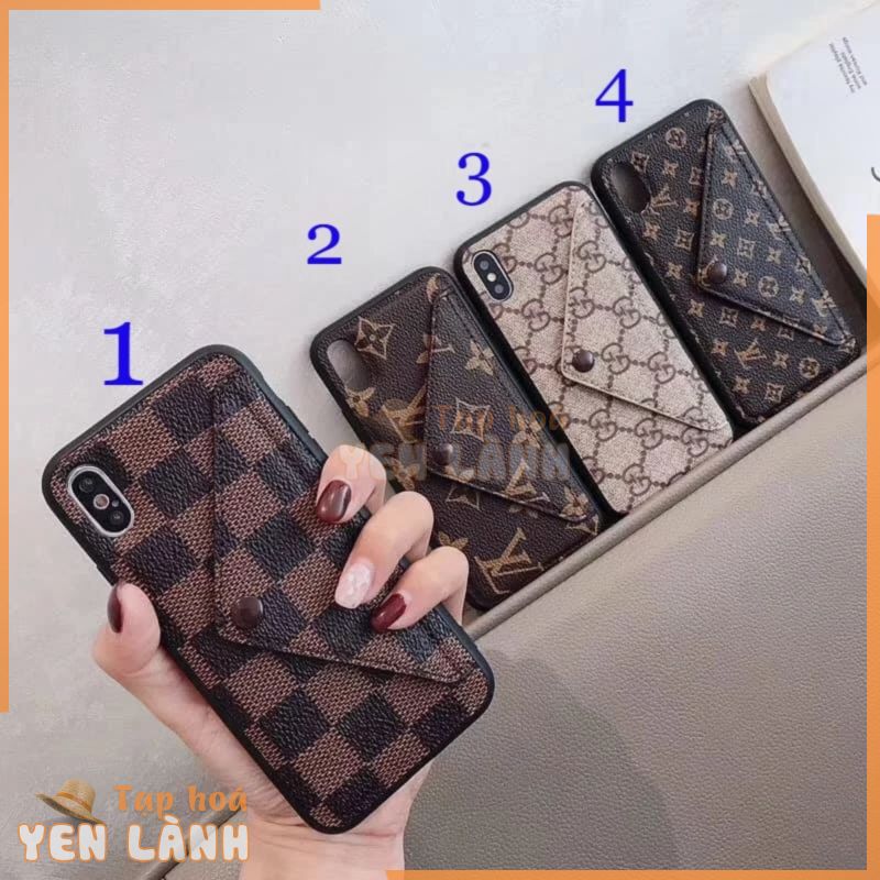 ỐP LƯNG VÍ LV GC CÀI THẺ ATM TIỀN KIÊM CHÂN CHỐNG GIÁ ĐỠ ĐIỆN THOẠI IPHONE 6 6S PLUS 6G XS MAX XSMAX