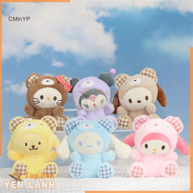 Cyinyp Phim Hoạt Hình Kẻ Sọc Sanrio Sang Trọng Đồ Chơi Dễ Thương Kuromi Hello Kitty Giai Điệu Móc Khóa Mặt Dây Chuyền Túi Quyến Rũ Mềm Nhồi Bông Đồ Chơi Búp Bê Cô Gái Trái Tim Quà Tặng Vinh Quang