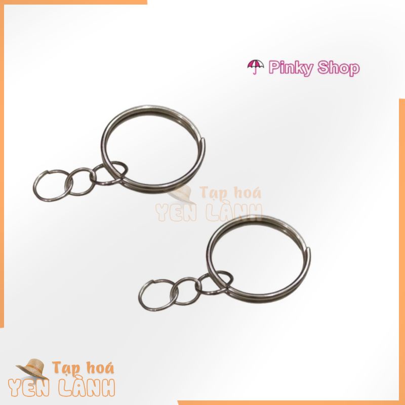 Móc khóa tròn handmade [Mới 100%] gắn treo chìa khóa, khoen vòng kim loại màu bạc,phụ liệu thủ công, diy, ba lô túi xách