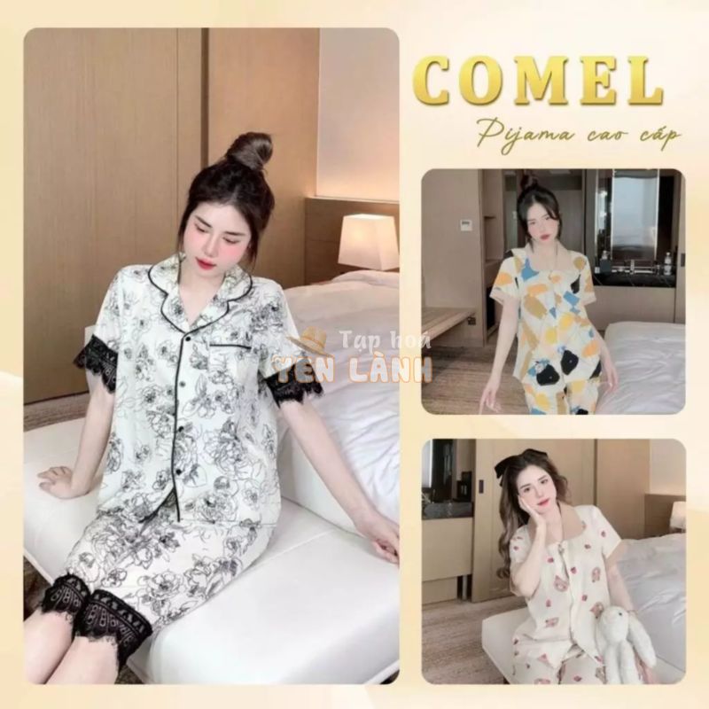 Đồ bộ ngủ lụa mango pijama nữ cổ sen quần lửng tay ngắn mặc nhà dễ thương Freesize 35-58kg – COMEL