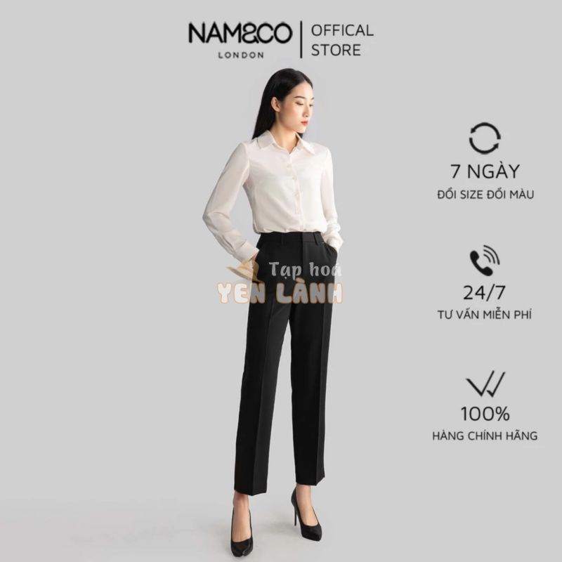 Quần dài ống đứng nữ Namandco Công sở có túi 2 bên thanh lịch, trẻ trung size S M L màu đen, xám đậm NT0088