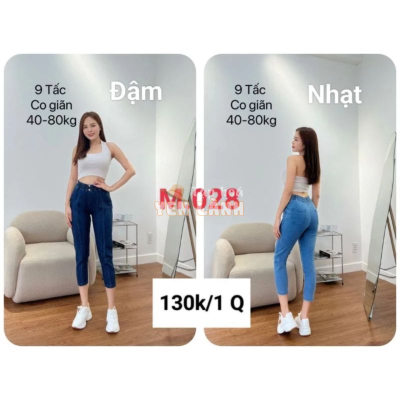 Quần jean lưng thun 9 tấc chích ly