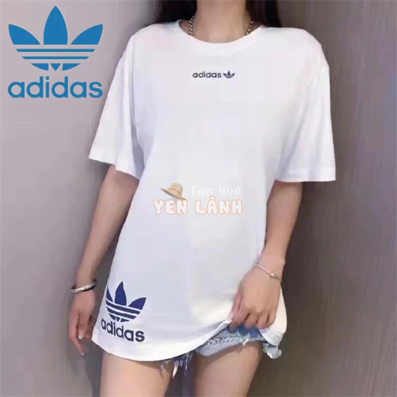 Adldas 100% Nguyên Bản Thêu Logo Giải Trí Đơn Giản Nhiều Màu Áo Thun Nữ Cotton Thời Trang Chất Lượng Cao Phong Cách Versatil Quần Áo Đẹp Tay Ngắn Áo Thun Nữ