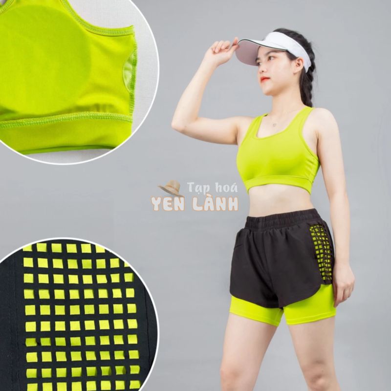 Bộ đồ thể thao quần Short Boxer Laze & Áo bra Gladimax thể thao tập gym, chạy bộ,…