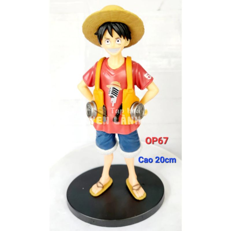 (Có hoả tốc TPHCM) OP67 Đồ chơi One piece, Luffy áo thun quần jean cao 20cm