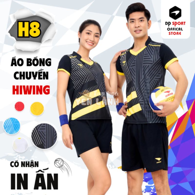 Bộ Quần Áo Bóng Chuyền Nam Nữ Thương Hiệu HIWING Chất Vải Mè Thun Thái Cao Cấp Co Dãn Đa Chiều Mẫu H8