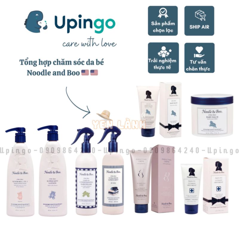 [Tổng hợp Noodle&Boo] Sữa tắm gội 2in1, 3in1, Lotion, xịt thơm quần áo, xịt dưỡng tóc USA