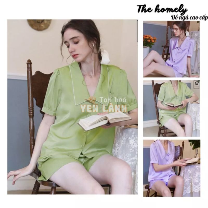 Bộ Pijama quần đùi áo cộc trơn màu, bộ đồ mặc nhà lụa Ngoc Trai cao cấp (BN005) – Evy Design