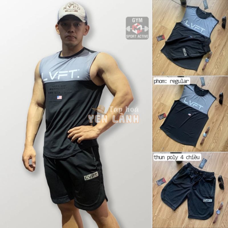 Bộ quần áo nam thể thao bộ tập gym nam set LVFT thoáng mát [ có bán lẻ quần hoặc áo ] thun 4 chiều ( ảnh video thực tế )