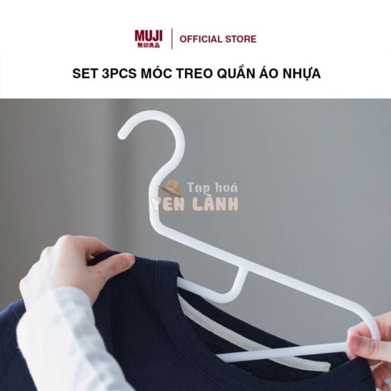 Set 3PCS Móc Treo Quần Áo Nhựa MUJI