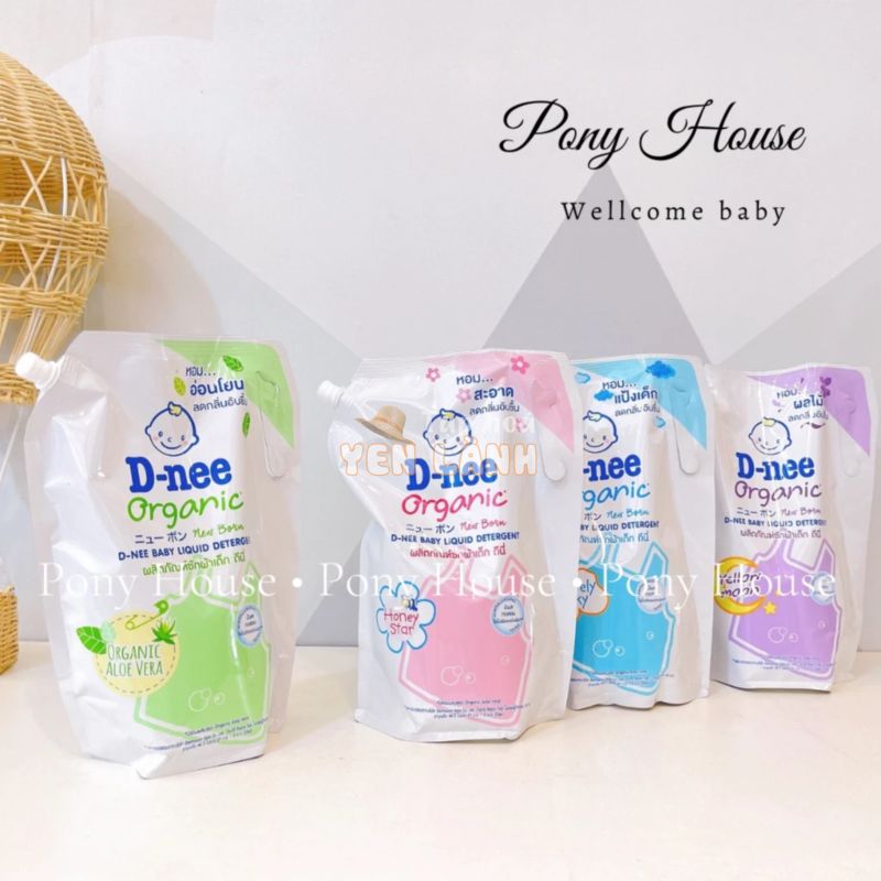 Nước Giặt Dnee Organic – Nước Giặt Xả Quần Áo D-nee Dạng Túi Thái Lan Thơm Dịu Nhẹ An Toàn Cho Bé Từ Sơ Sinh 1400ML